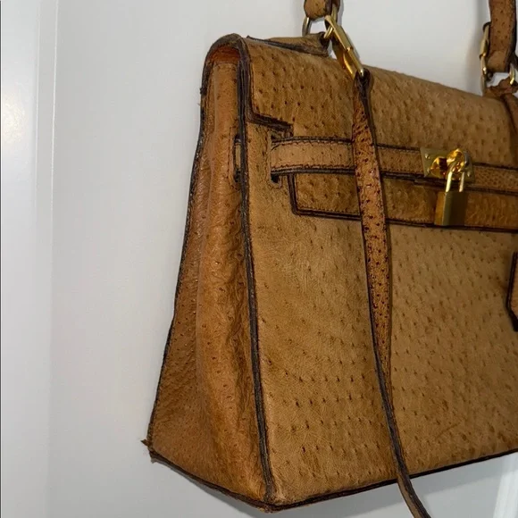 Vintage Pedro Mayorga Ostrich Satchel (like Hermes Kelly Bag or Sac à Dépêches) - Picture 7 of 17